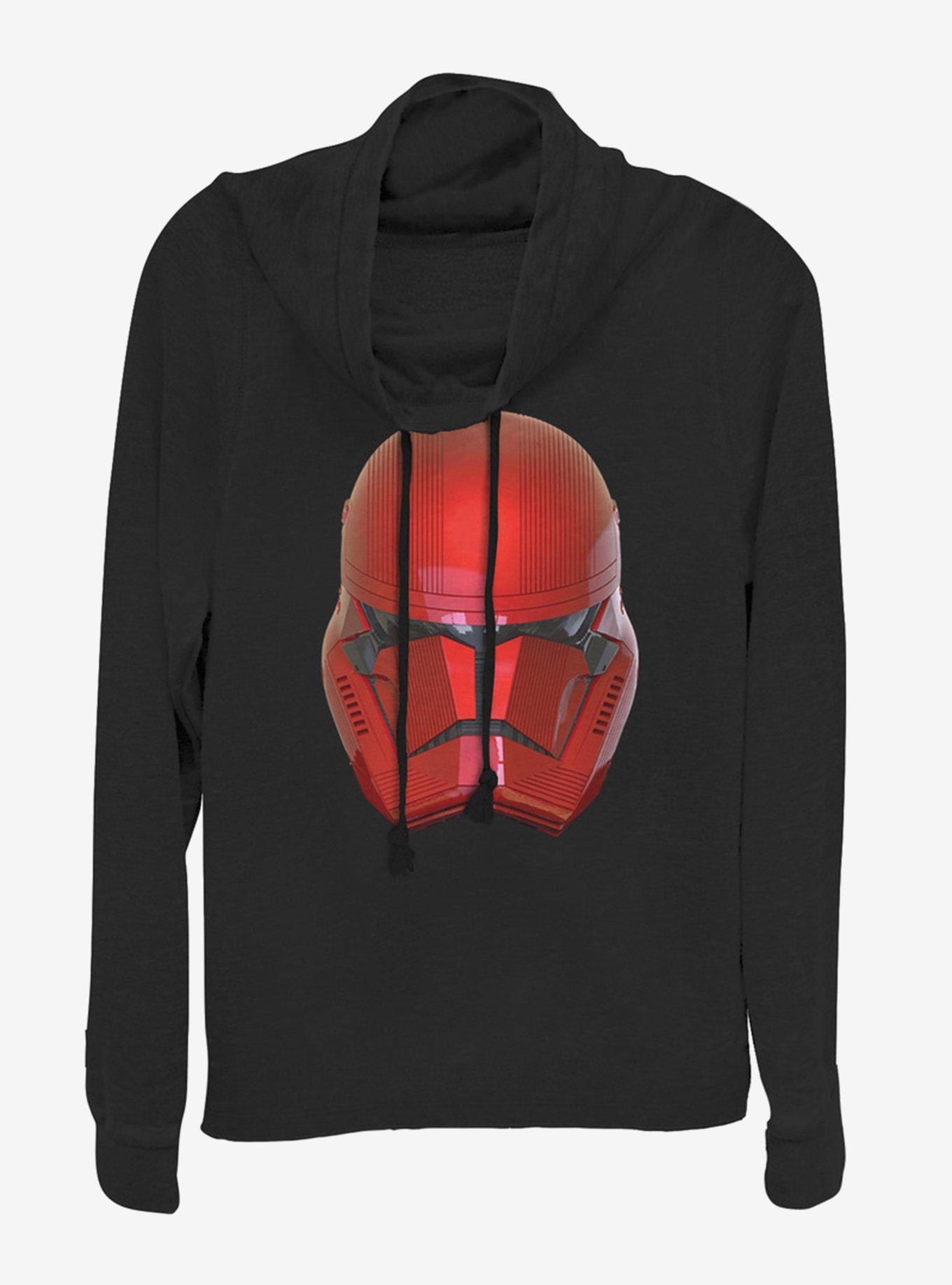 Star Wars Episode IX The Rise Of Skywalker Red Helm Cowlneck Long-Sleeve Womens Top