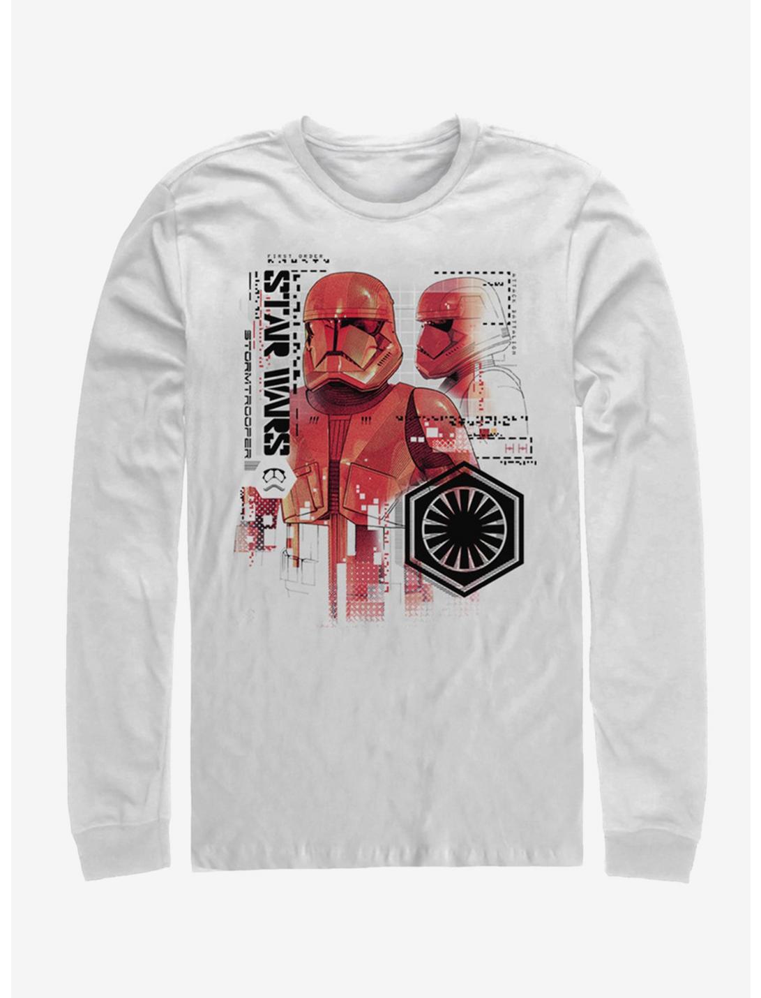 Star Wars Episode IX The Rise Of Skywalker Red Trooper Schematic Long-Sleeve T-Shirt, WHITE, hi-res