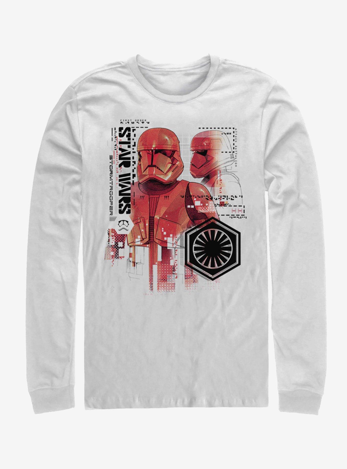 Star Wars Episode IX The Rise Of Skywalker Red Trooper Schematic Long-Sleeve T-Shirt, WHITE, hi-res