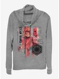 Star Wars Episode IX The Rise Of Skywalker Red Trooper Schematic Cowlneck Long-Sleeve Womens Top, GRAY HTR, hi-res