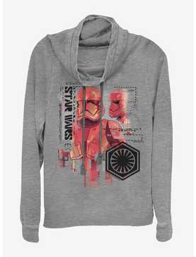 Star Wars Episode IX The Rise Of Skywalker Red Trooper Schematic Cowlneck Long-Sleeve Womens Top, , hi-res