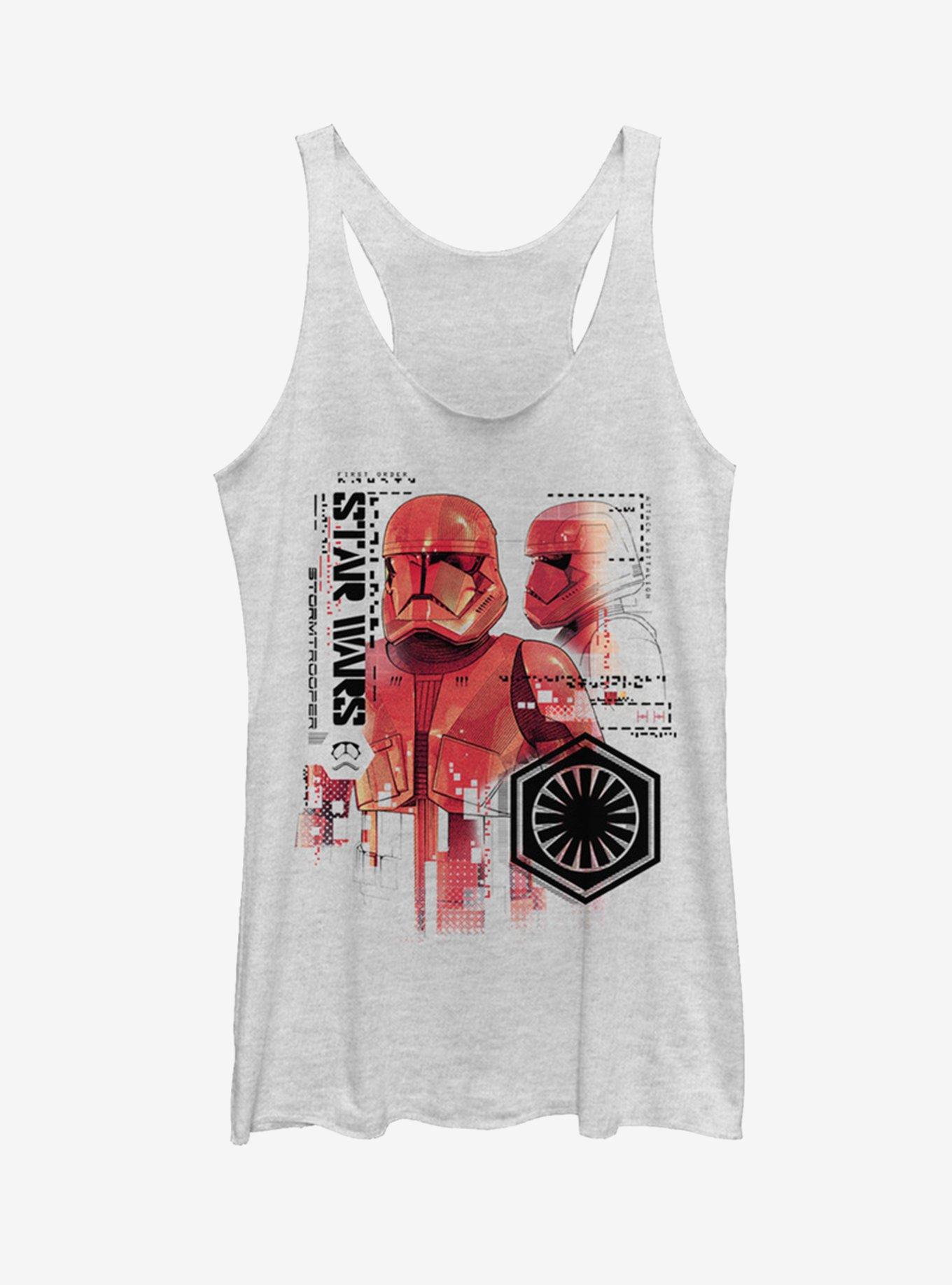 Star Wars Episode IX The Rise Of Skywalker Red Trooper Schematic Womens Tank Top, WHITE HTR, hi-res