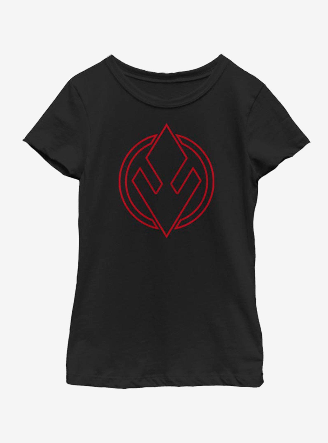Star Wars The Rise Of Skywalker Sith Trooper Emblem Youth Girls T-Shirt, BLACK, hi-res