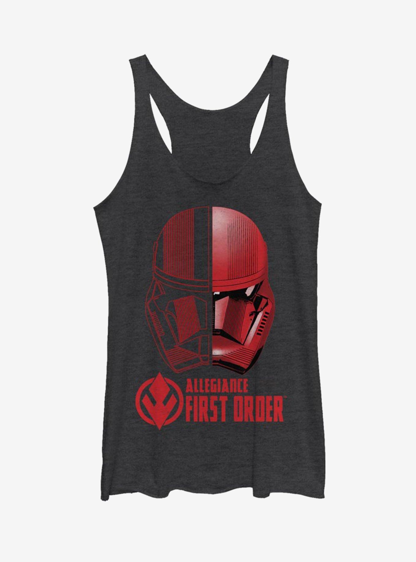 Star Wars Episode IX The Rise Of Skywalker Split Sith Trooper Womens Tank Top, BLK HTR, hi-res