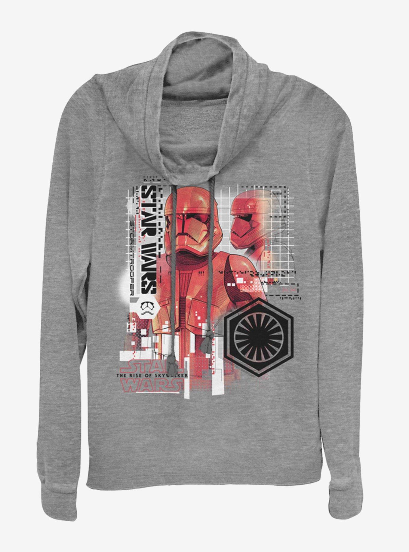 Star Wars Episode IX The Rise Of Skywalker Super Red Trooper Cowlneck Long-Sleeve Womens Top