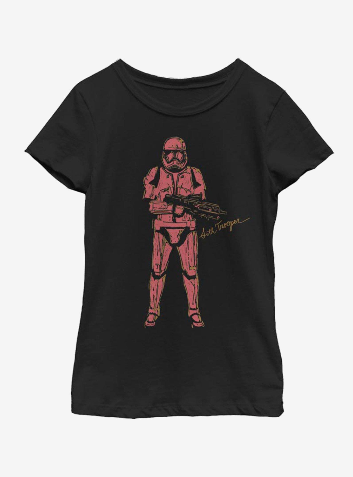 Star Wars The Rise Of Skywalker Red Trooper Youth Girls T-Shirt, BLACK, hi-res