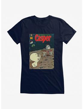 Casper The Friendly Ghost Moon Landing Comic Cover Girls T-Shirt, NAVY, hi-res