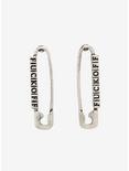 F*ck Off Safety Pin Earrings, , hi-res