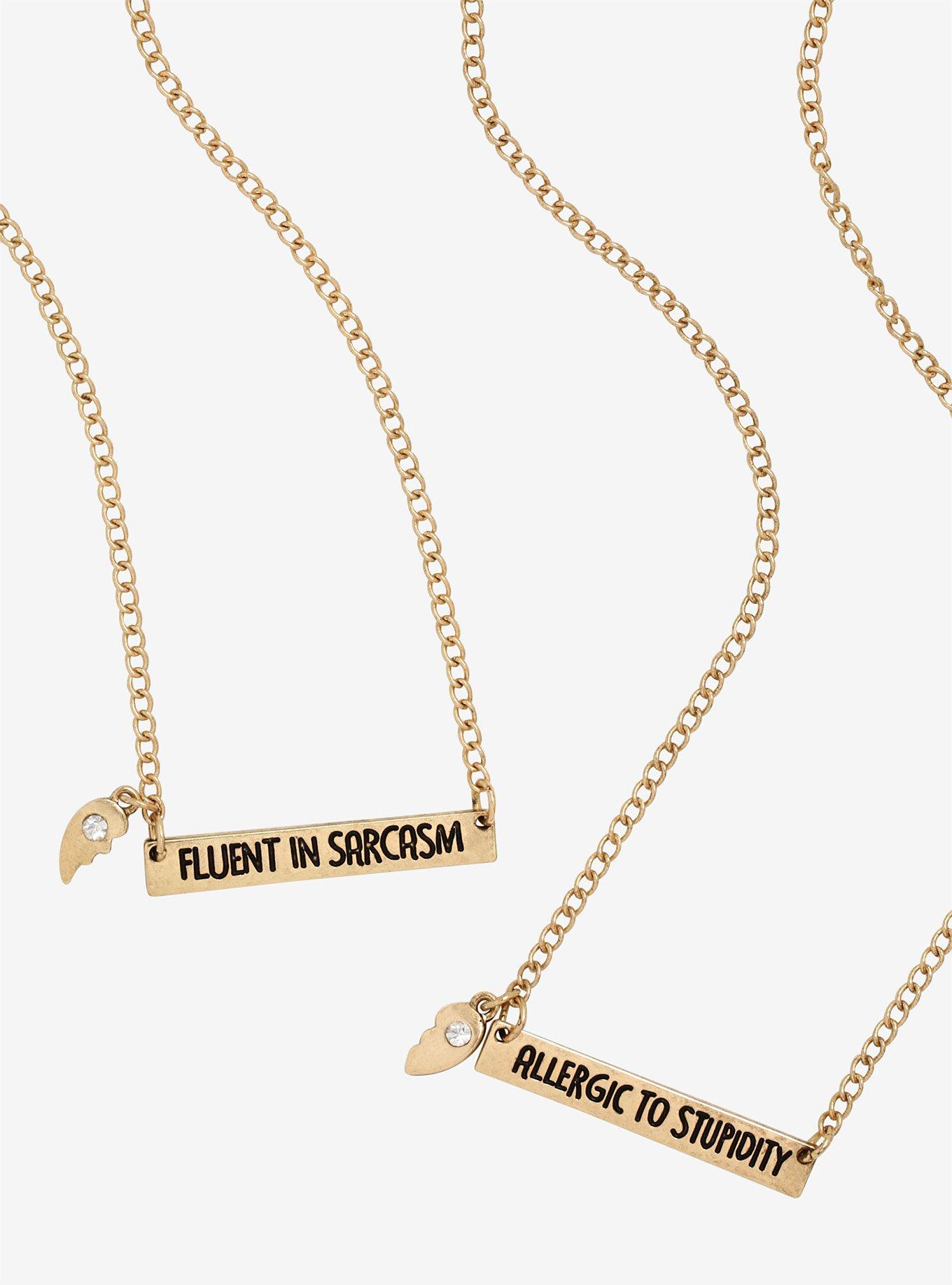 Fluent In Sarcasm Best Friend Necklace Set | Hot Topic