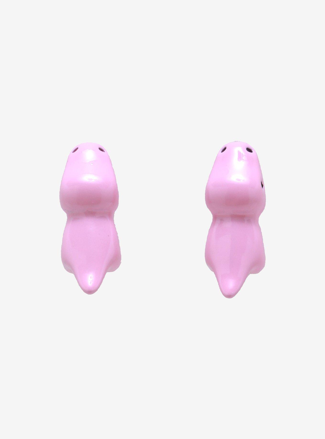 Pink Biting Dinosaur Earrings, , hi-res
