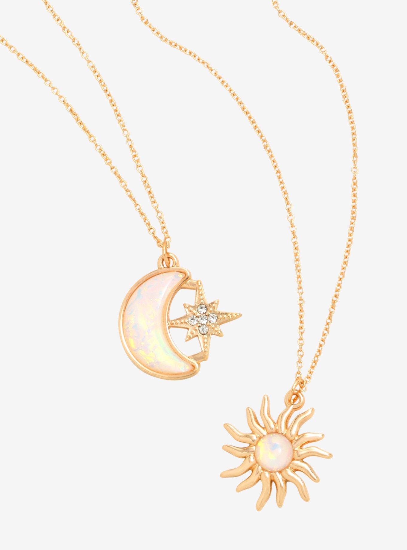 Sun Moon Opal Best Friend Necklace Set | Hot Topic