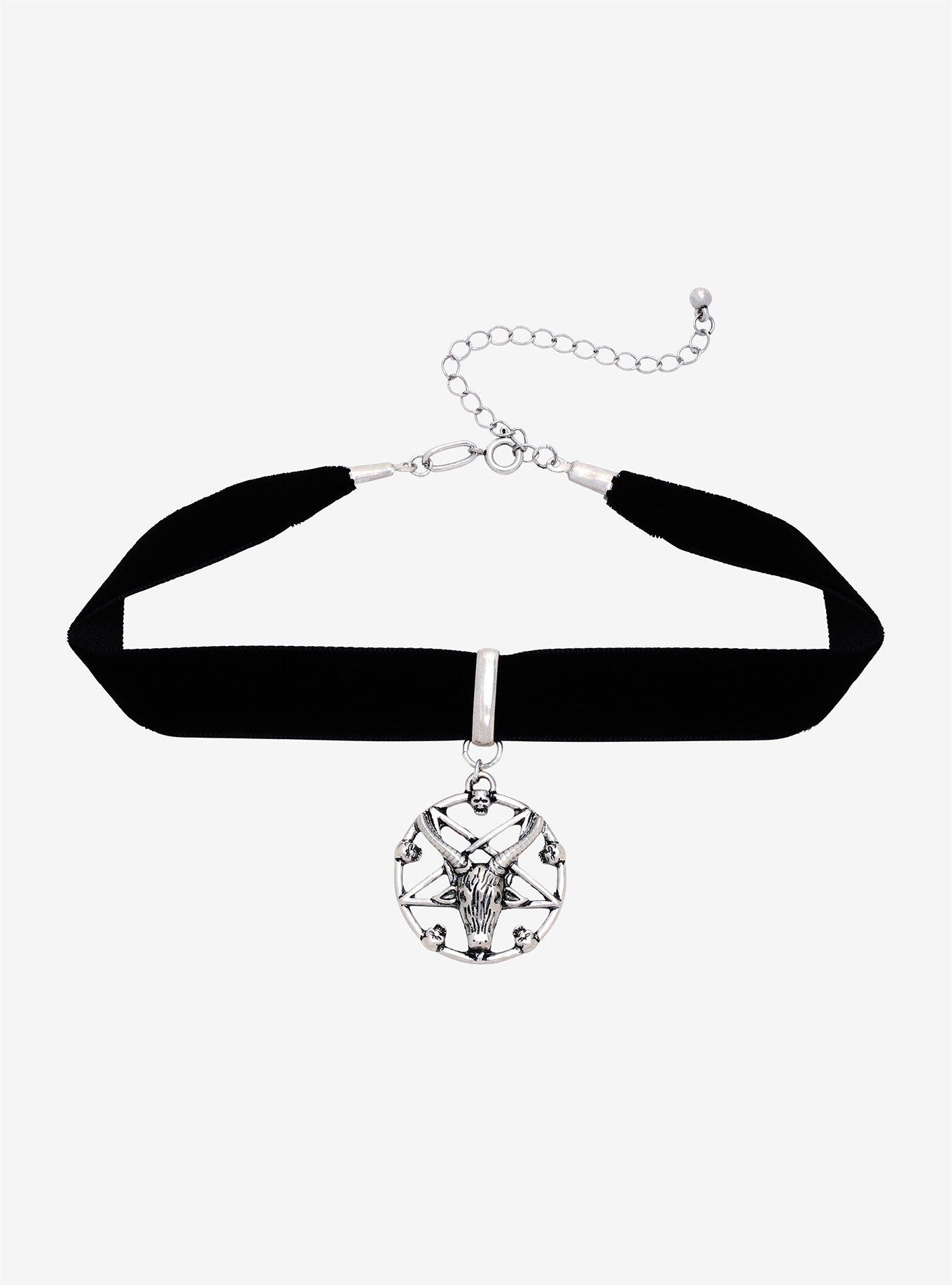 Ram Head Pentagram Choker, , hi-res