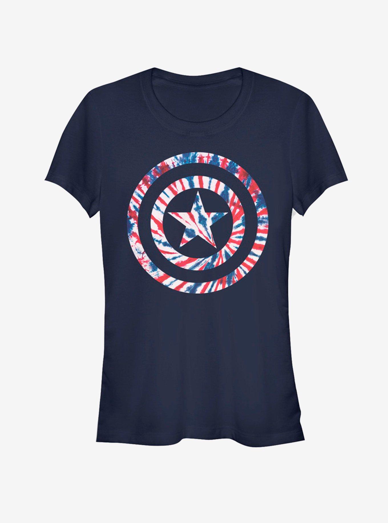 Marvel Captain America Tie-Dye Girls T-Shirt, NAVY, hi-res