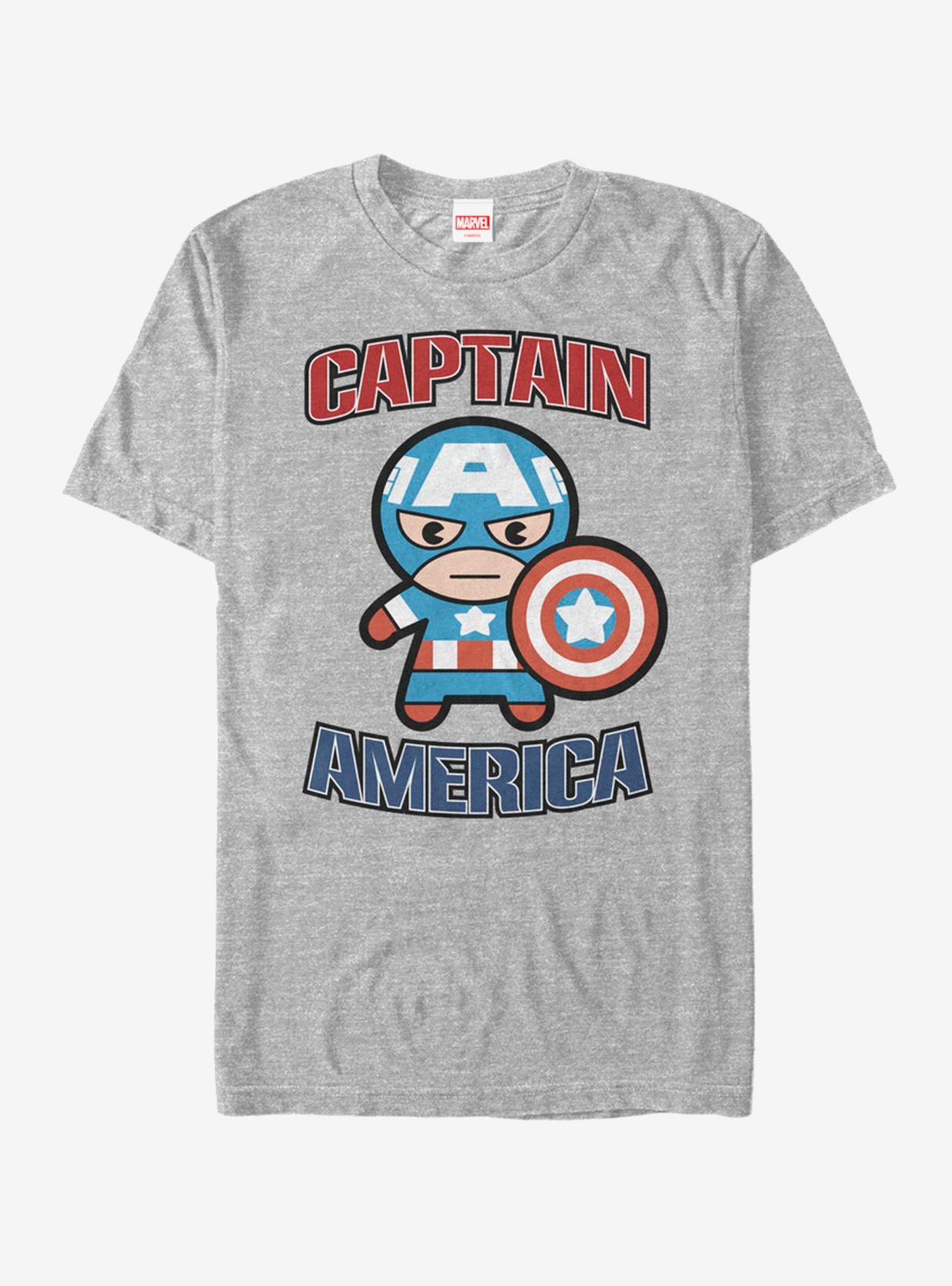 Marvel Captain America Kawaii America T-Shirt, ATH HTR, hi-res