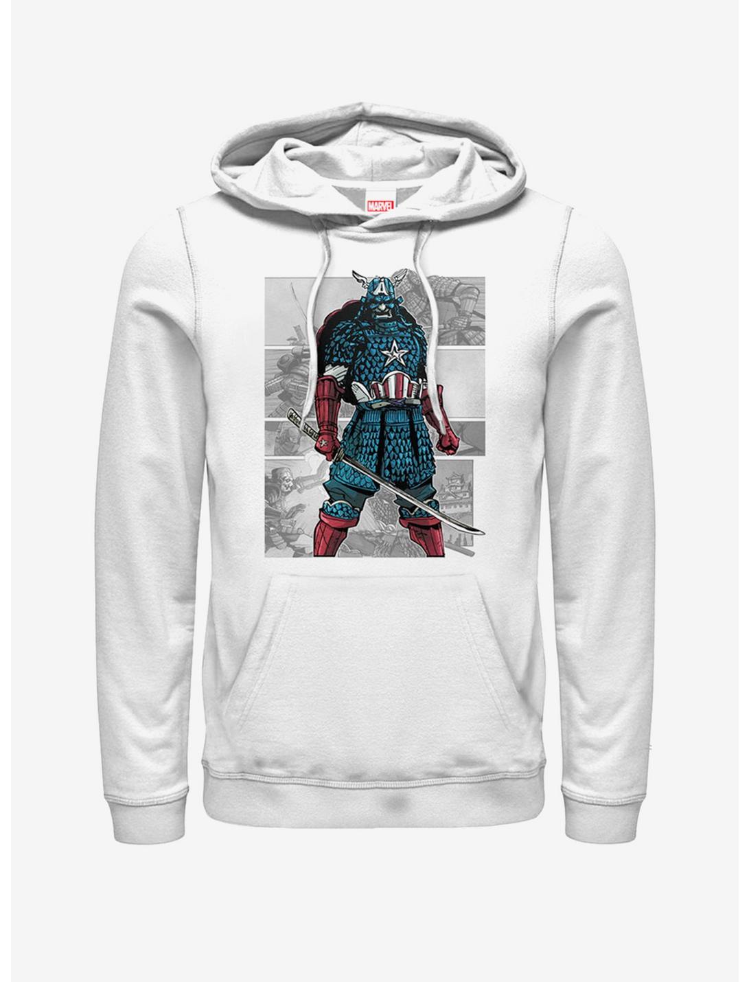 Marvel Captain America USA Samurai Hoodie, WHITE, hi-res