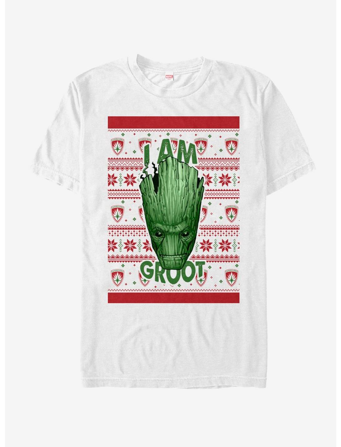 Marvel Guardians Of The Galaxy Groot Xmas Sweater T-Shirt, WHITE, hi-res