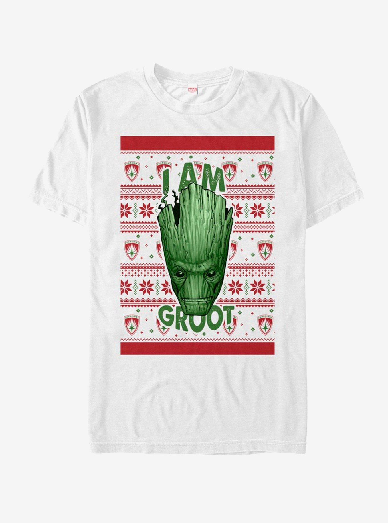 Marvel Guardians Of The Galaxy Groot Xmas Sweater T-Shirt, WHITE, hi-res