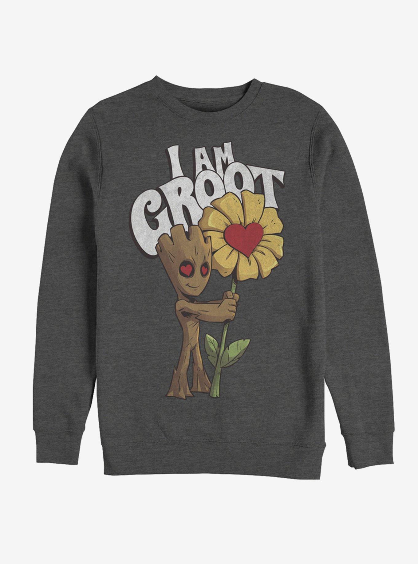 Marvel Guardians Of The Galaxy Mine Groot Sweatshirt, CHAR HTR, hi-res