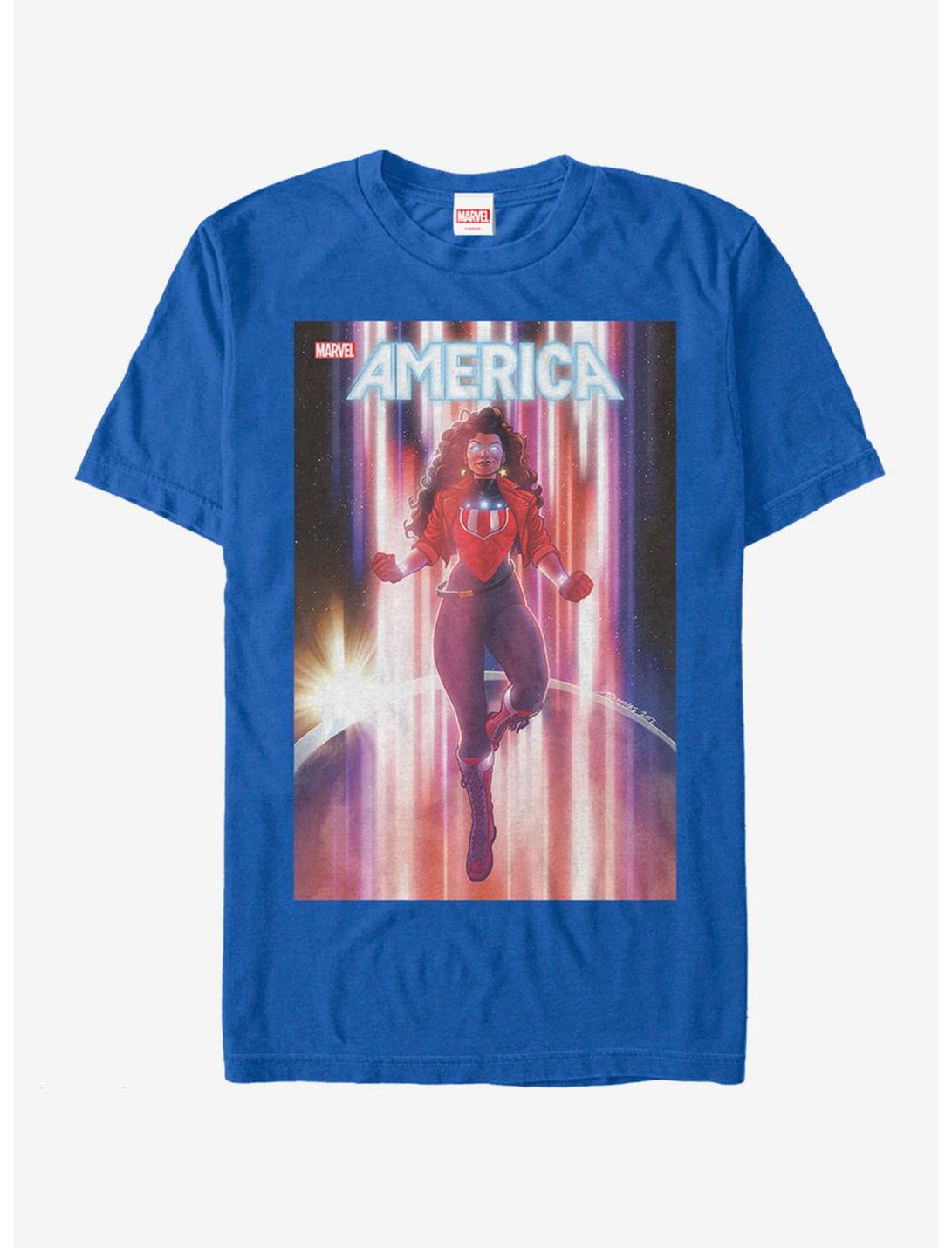 Marvel America in Space T-Shirt, ROYAL, hi-res