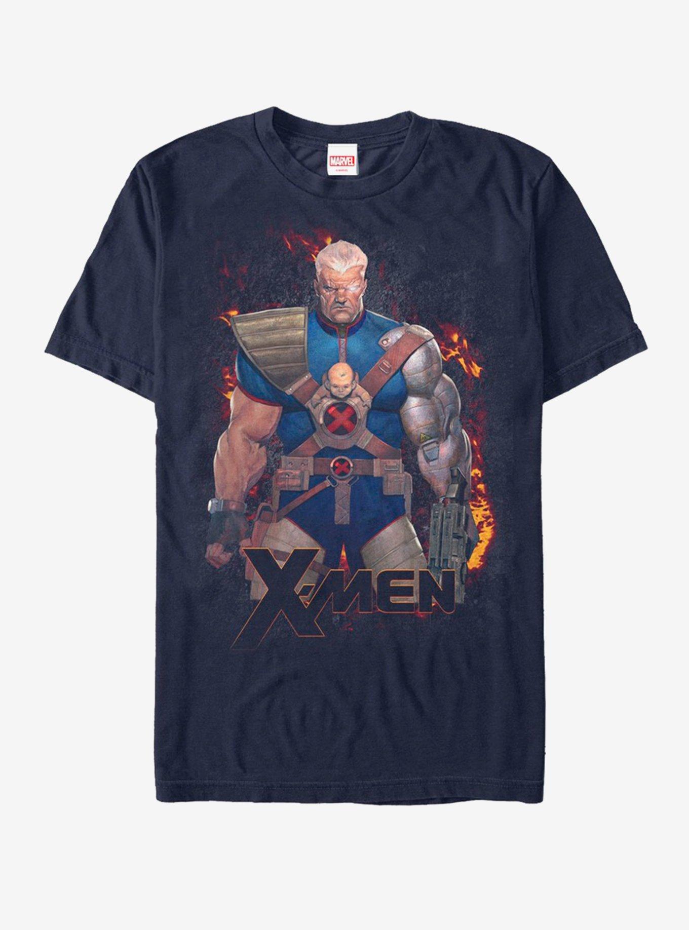 Marvel Cable Flames T-Shirt, NAVY, hi-res