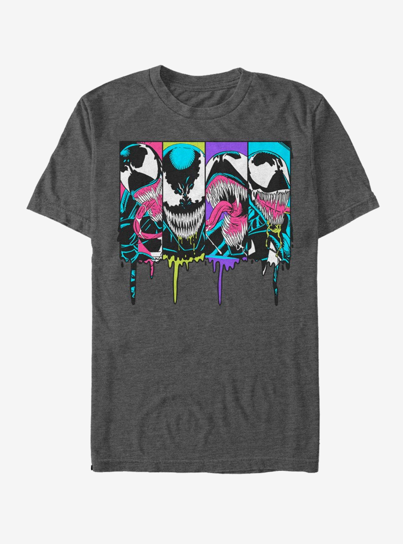 Marvel Neon Venom T-Shirt, CHAR HTR, hi-res