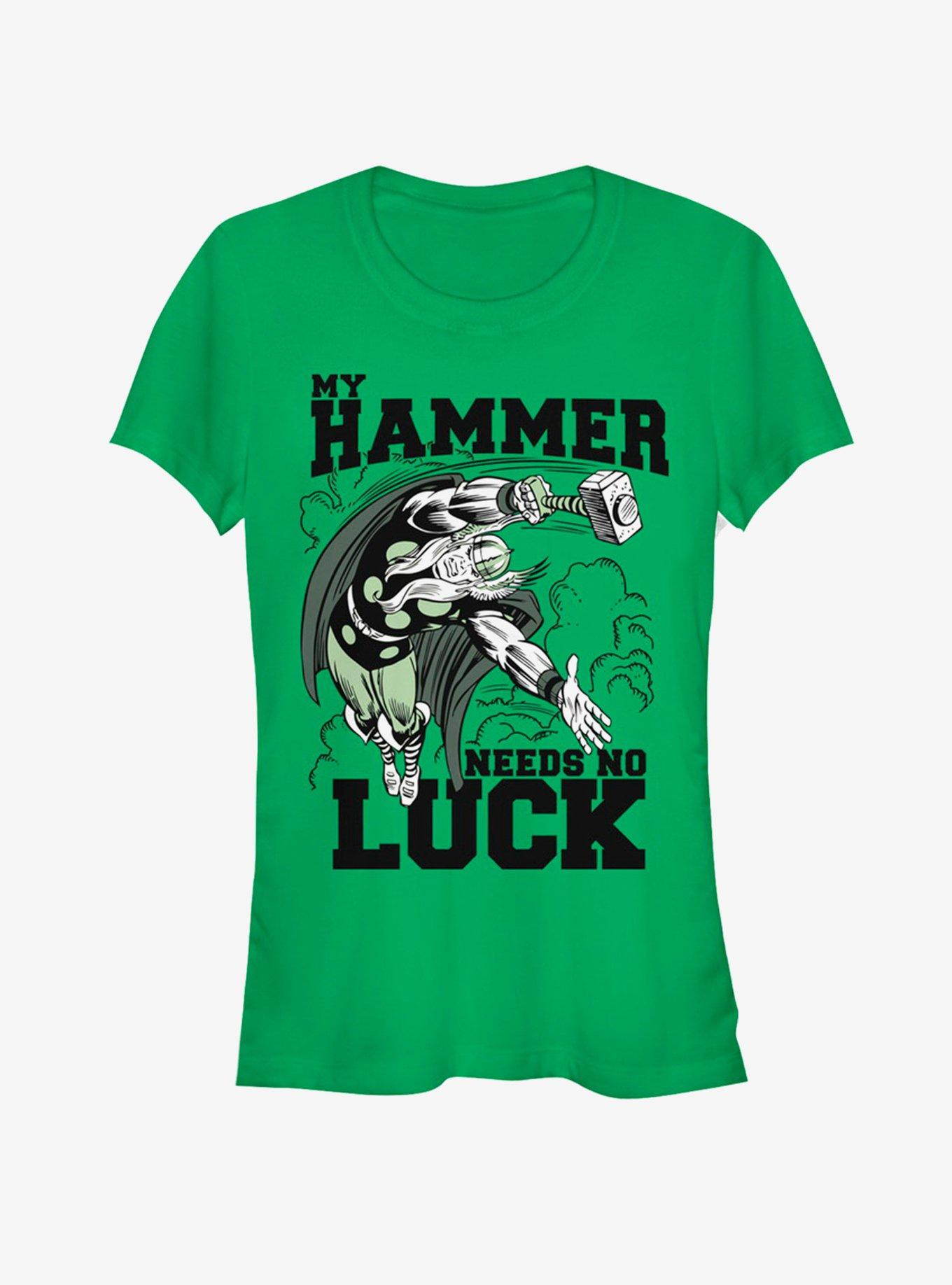 Marvel Thor Hammer Luck Girls T-Shirt, KELLY, hi-res