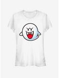 Nintendo Boo Face Girls T-Shirt, WHITE, hi-res