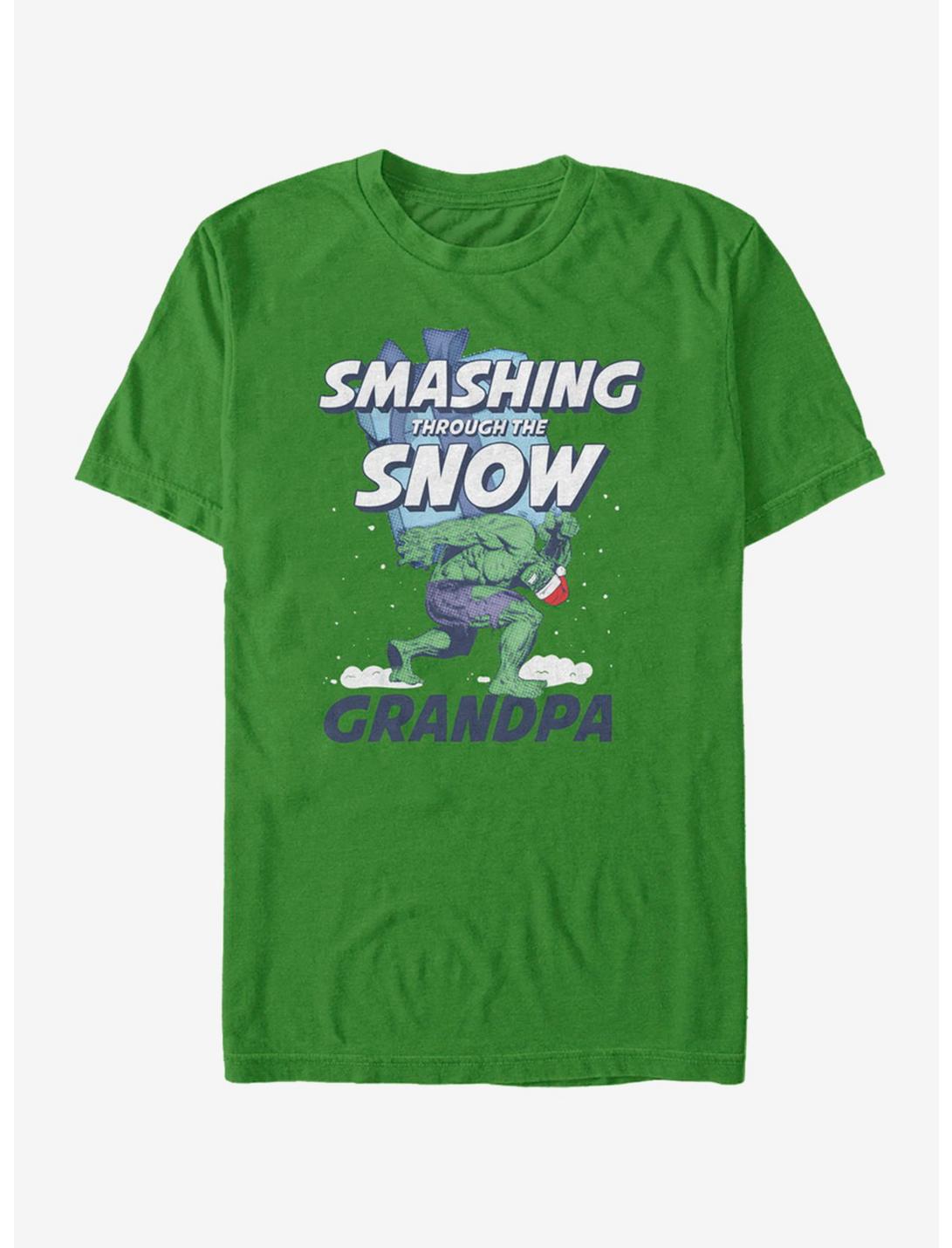 Marvel Hulk Smashing Snow Grandpa T-Shirt, KELLY, hi-res