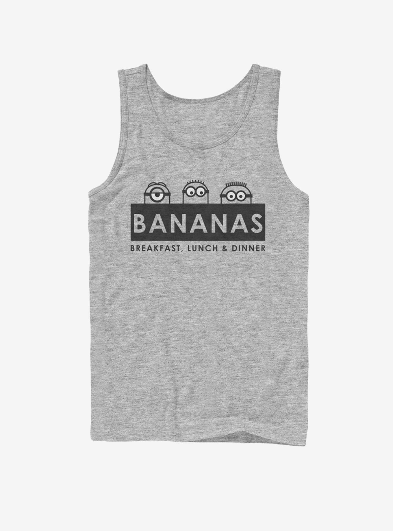 Minion Bananas Breakfast Lunch Dinner Tank Top, ATH HTR, hi-res