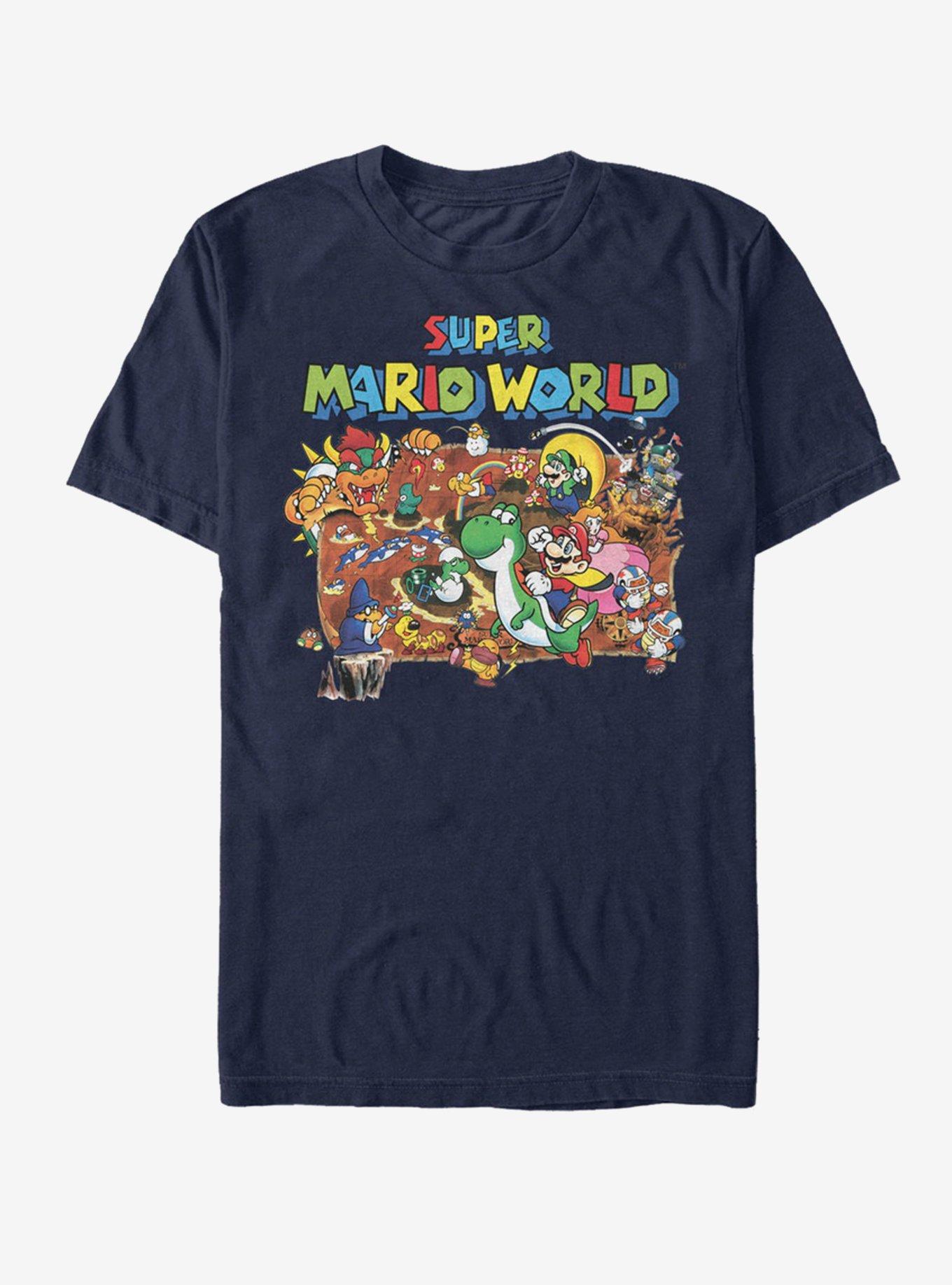 Nintendo Mario World Map T-Shirt, NAVY, hi-res