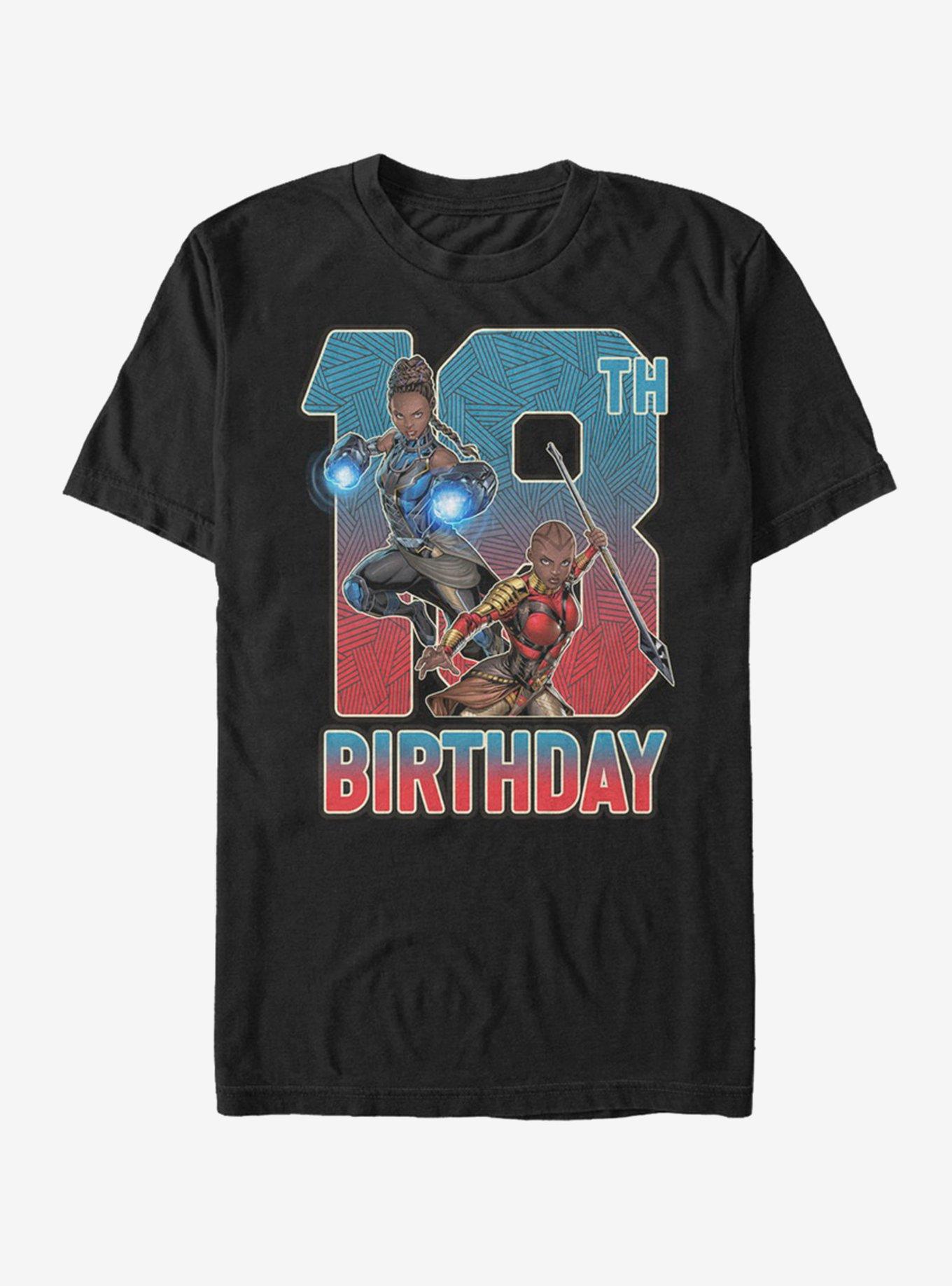 Marvel Black Panther Shuri Okoye 18th Birthday T-Shirt, BLACK, hi-res