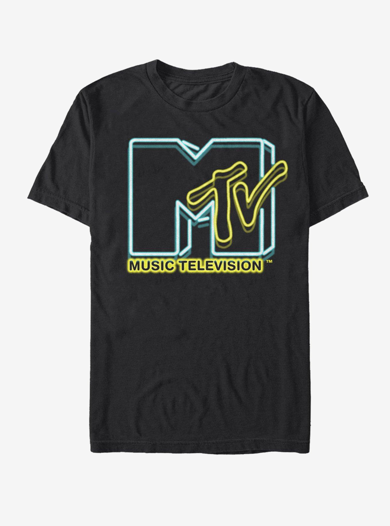 MTV Neon Lights Logo T-Shirt, BLACK, hi-res