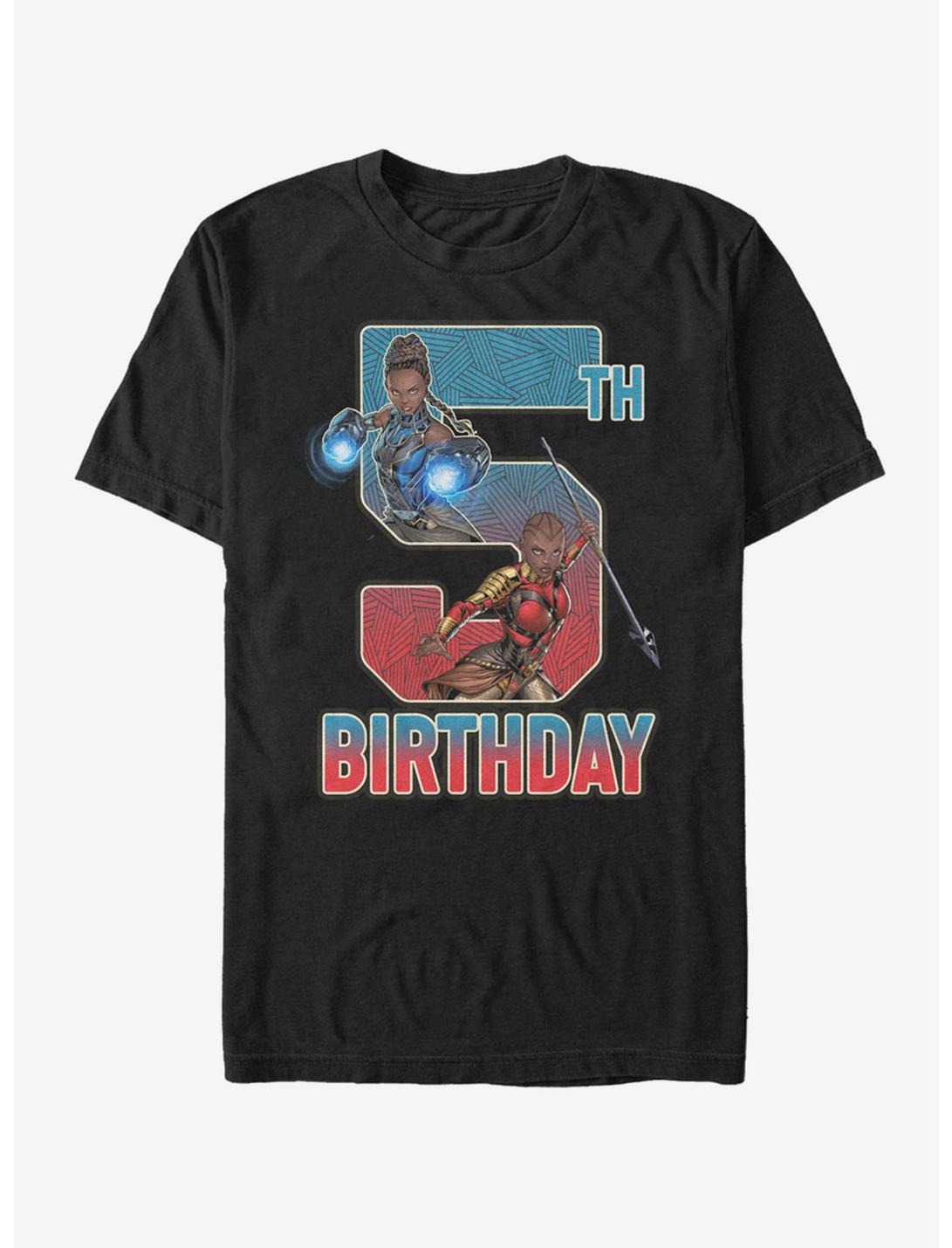 Marvel Black Panther Shuri Okoye 5th Birthday T-Shirt, BLACK, hi-res