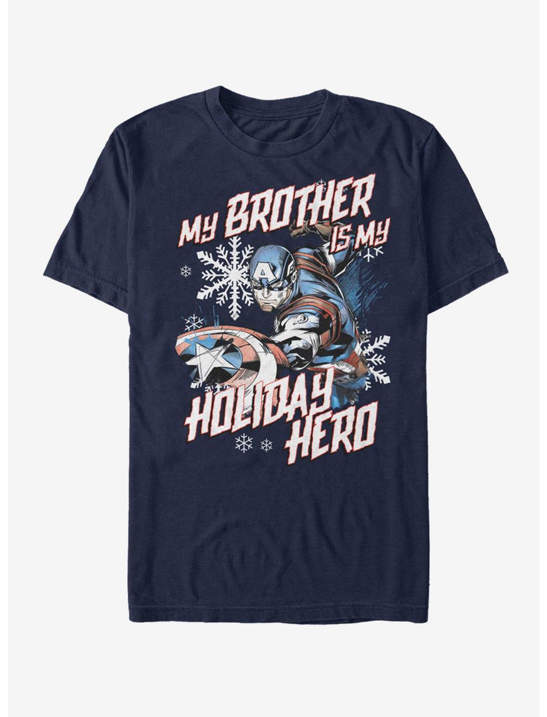 Marvel Captain America Holiday Brother T-Shirt, NAVY, hi-res