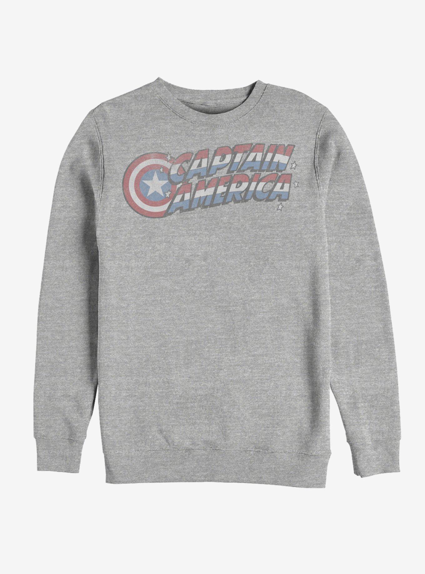 Marvel Captain America Vintage Logo Sweatshirt, ATH HTR, hi-res