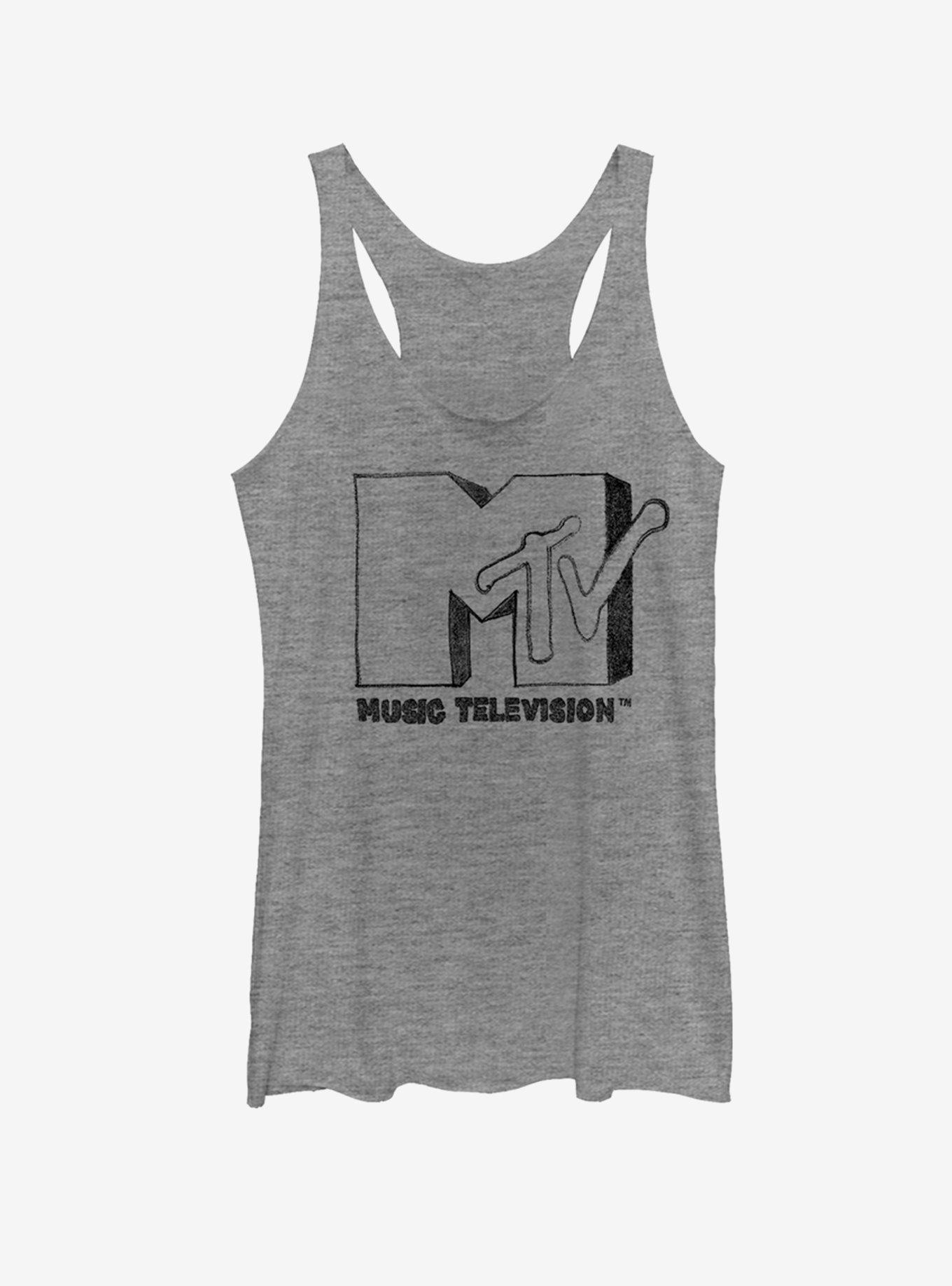 MTV Sharpie Logo Girls Tank, GRAY HTR, hi-res