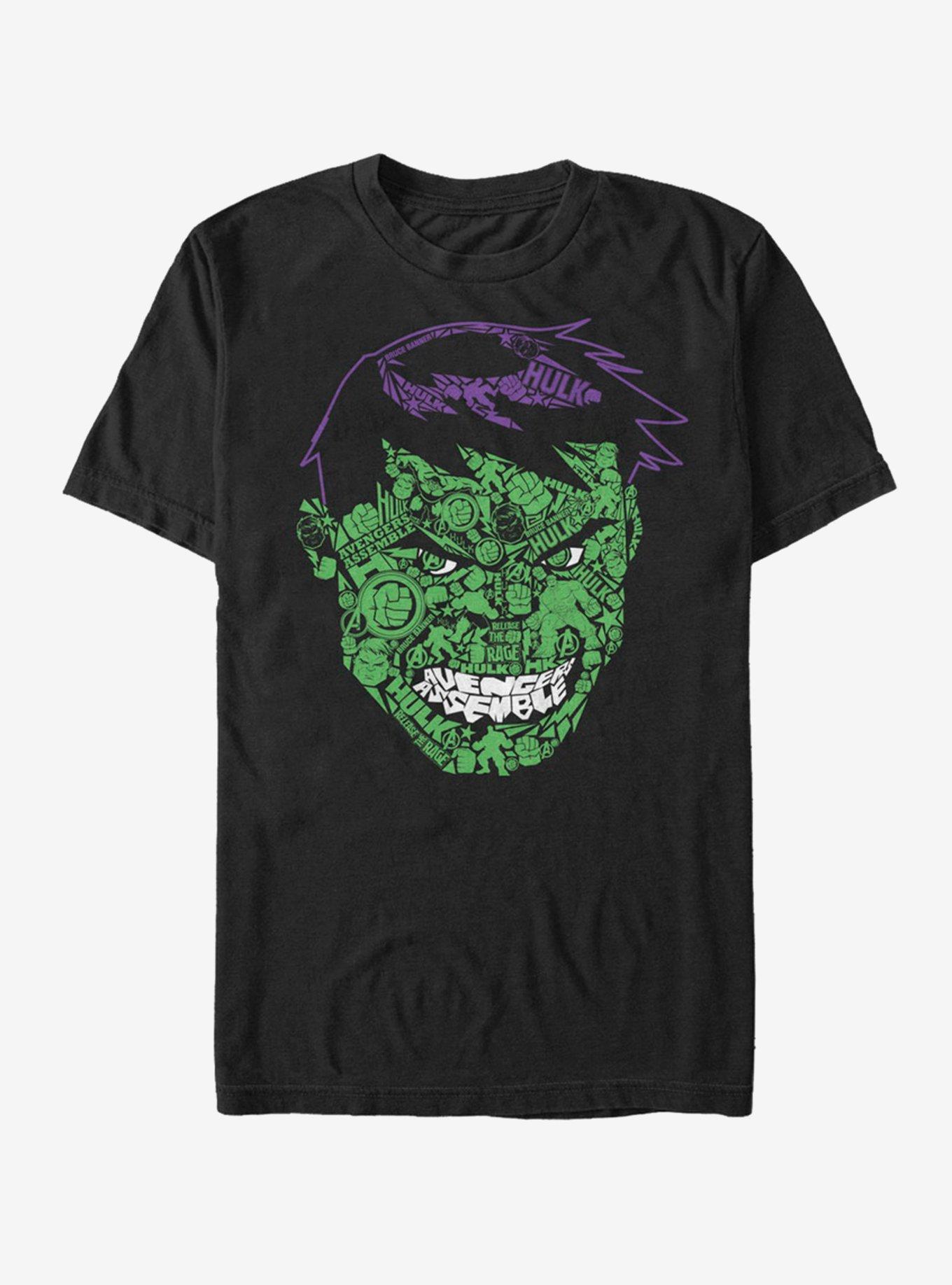 Marvel Hulk HulkFace Icons T-Shirt, BLACK, hi-res