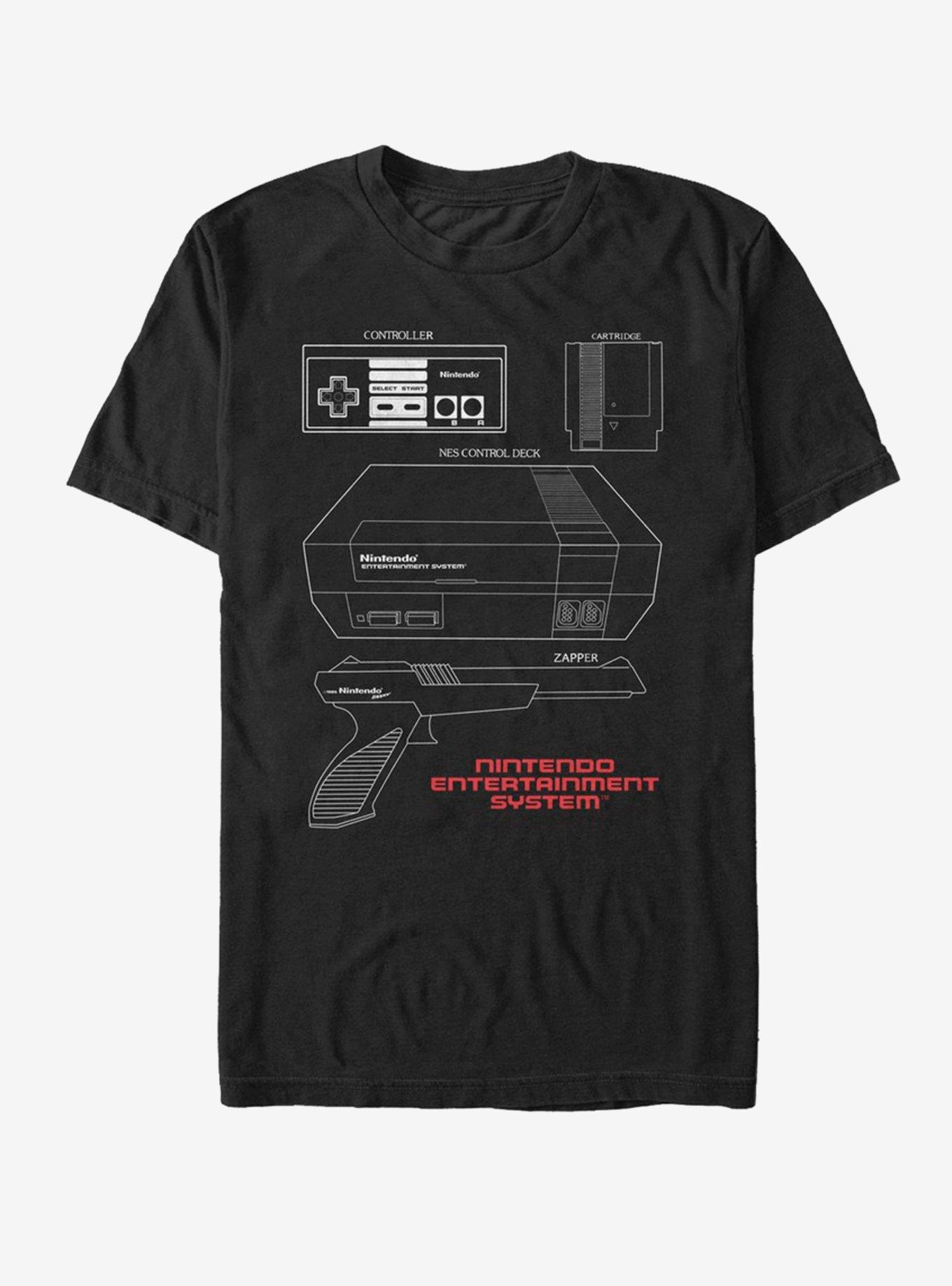 Nintendo NES Schematic T-Shirt, BLACK, hi-res