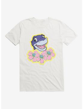 The Land Before Time Chomper Flowers T-Shirt, WHITE, hi-res