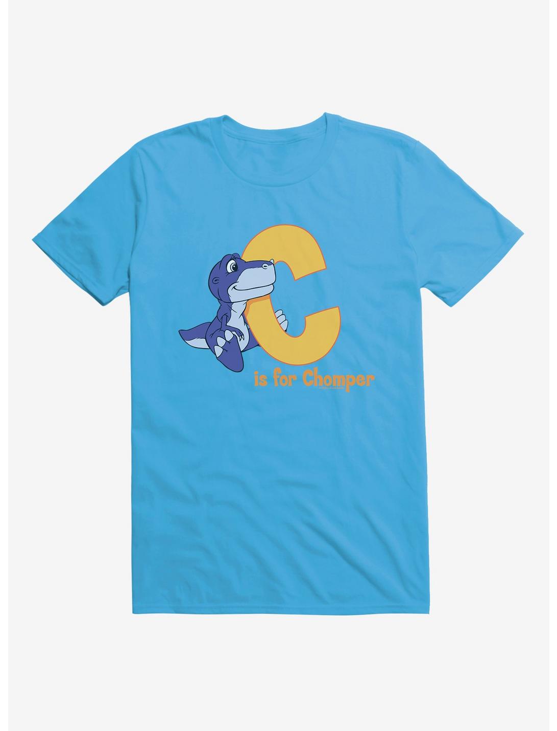 The Land Before Time C Is For Chomper Alphabet T-Shirt, TURQUOISE, hi-res