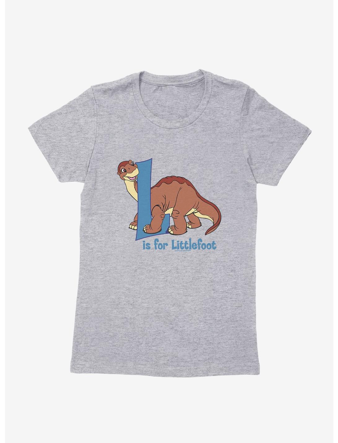 The Land Before Time L Is For Littlefoot Alphabet Womens T-Shirt, HEATHER GREY, hi-res