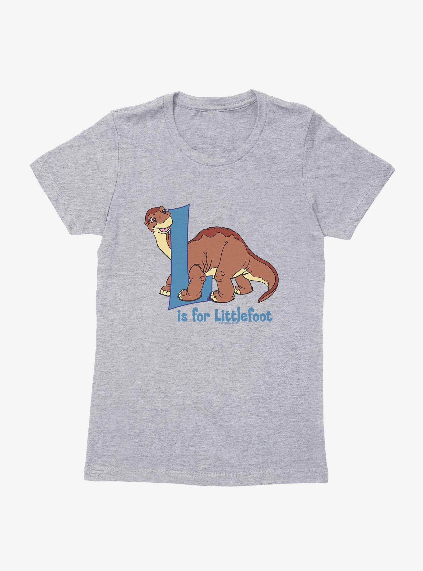 The Land Before Time L Is For Littlefoot Alphabet Womens T-Shirt, HEATHER GREY, hi-res