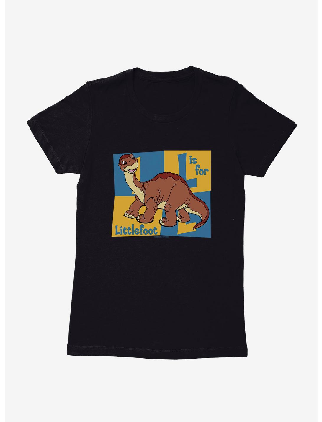 The Land Before Time L Is For Littlefoot Womens T-Shirt, BLACK, hi-res