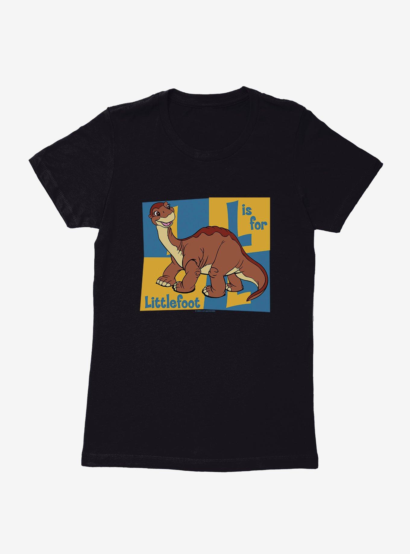 The Land Before Time L Is For Littlefoot Womens T-Shirt, BLACK, hi-res