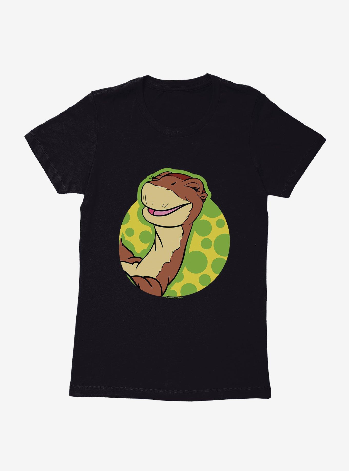 The Land Before Time Littlefoot Green Portrait Womens T-Shirt, BLACK, hi-res