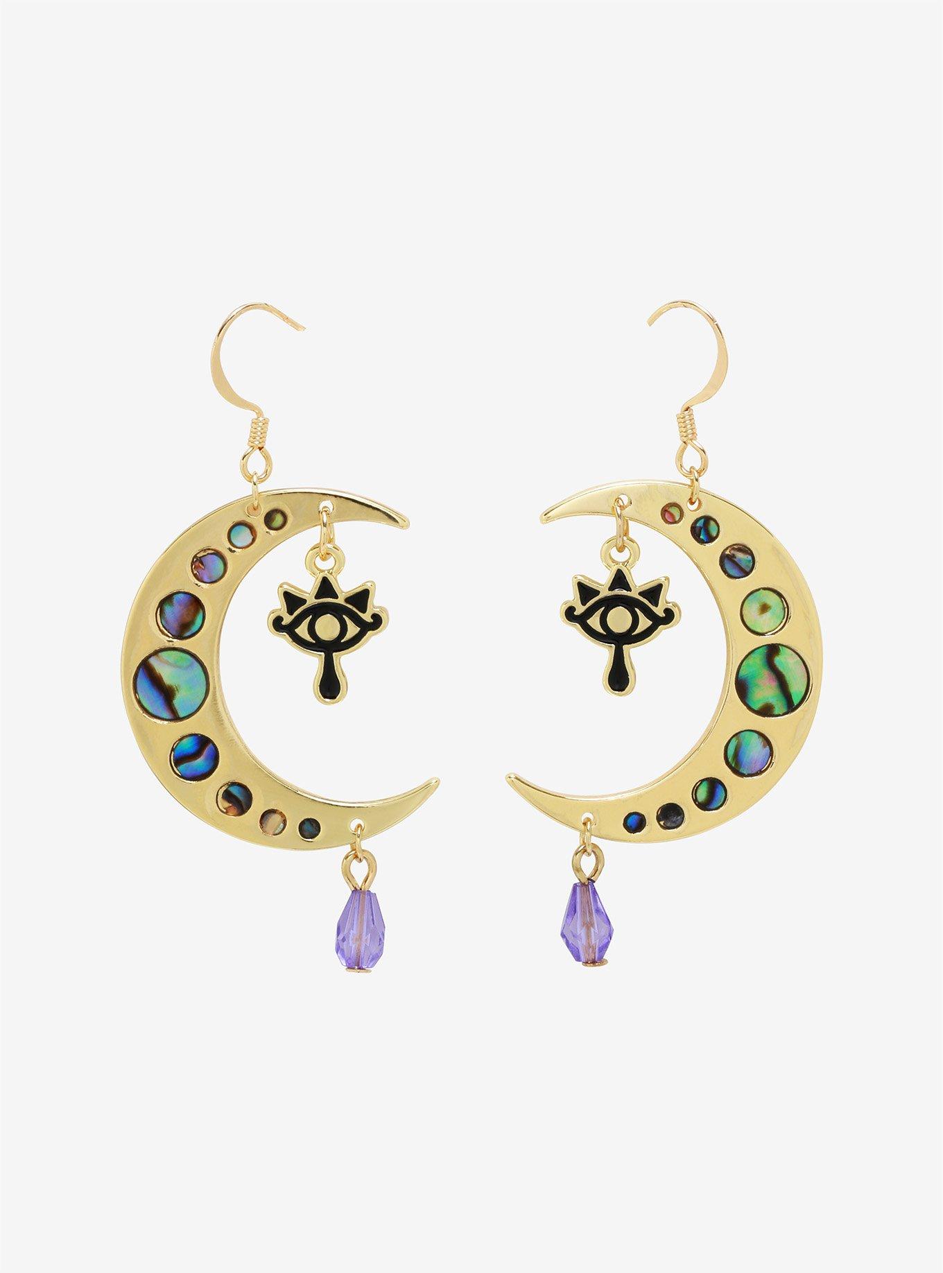 Nintendo The Legend of Zelda Sheikah Eye Moon Earrings - BoxLunch Exclusive, , hi-res