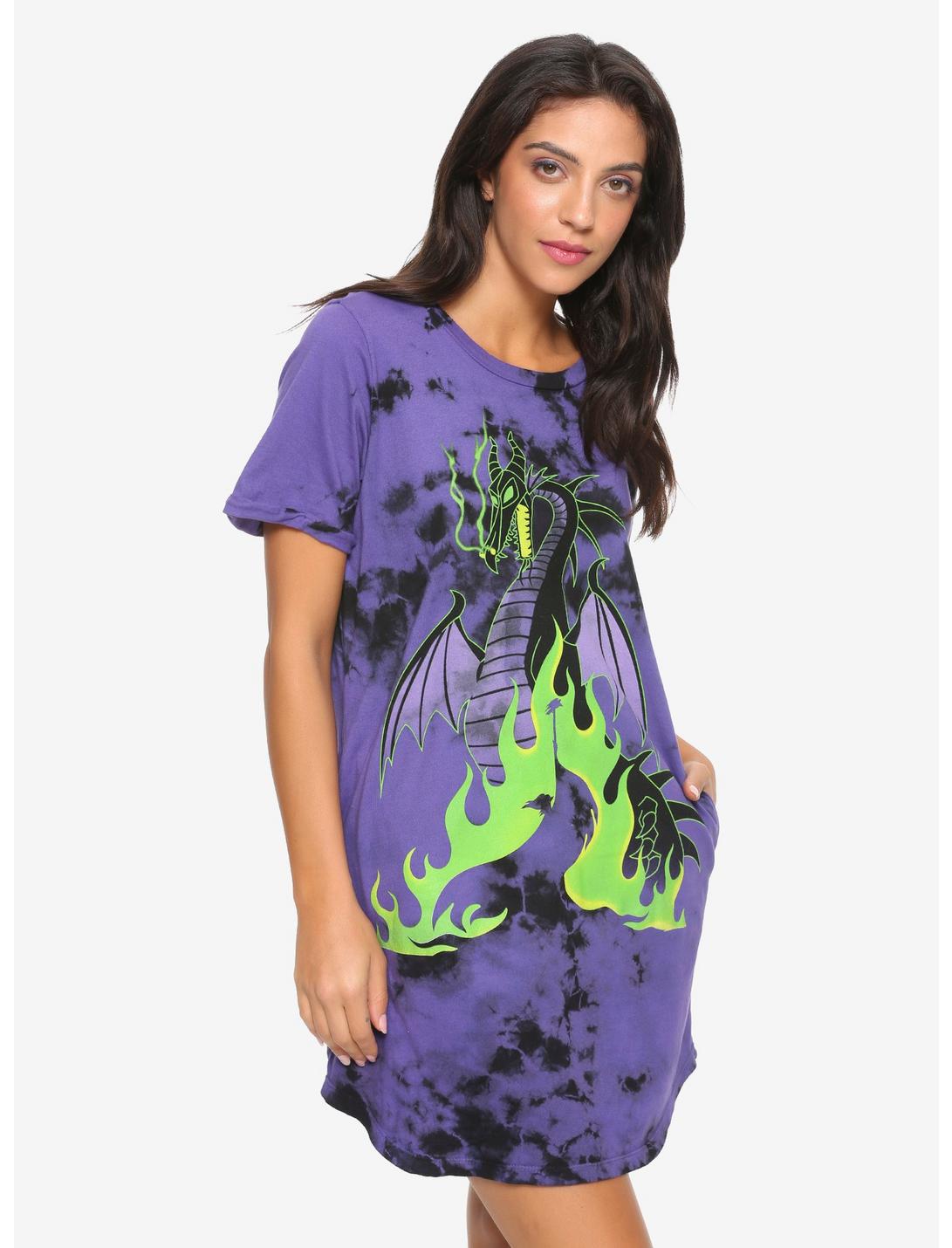 Disney Sleeping Beauty Maleficent Tie-Dye T-Shirt Dress, TIE DYE, hi-res