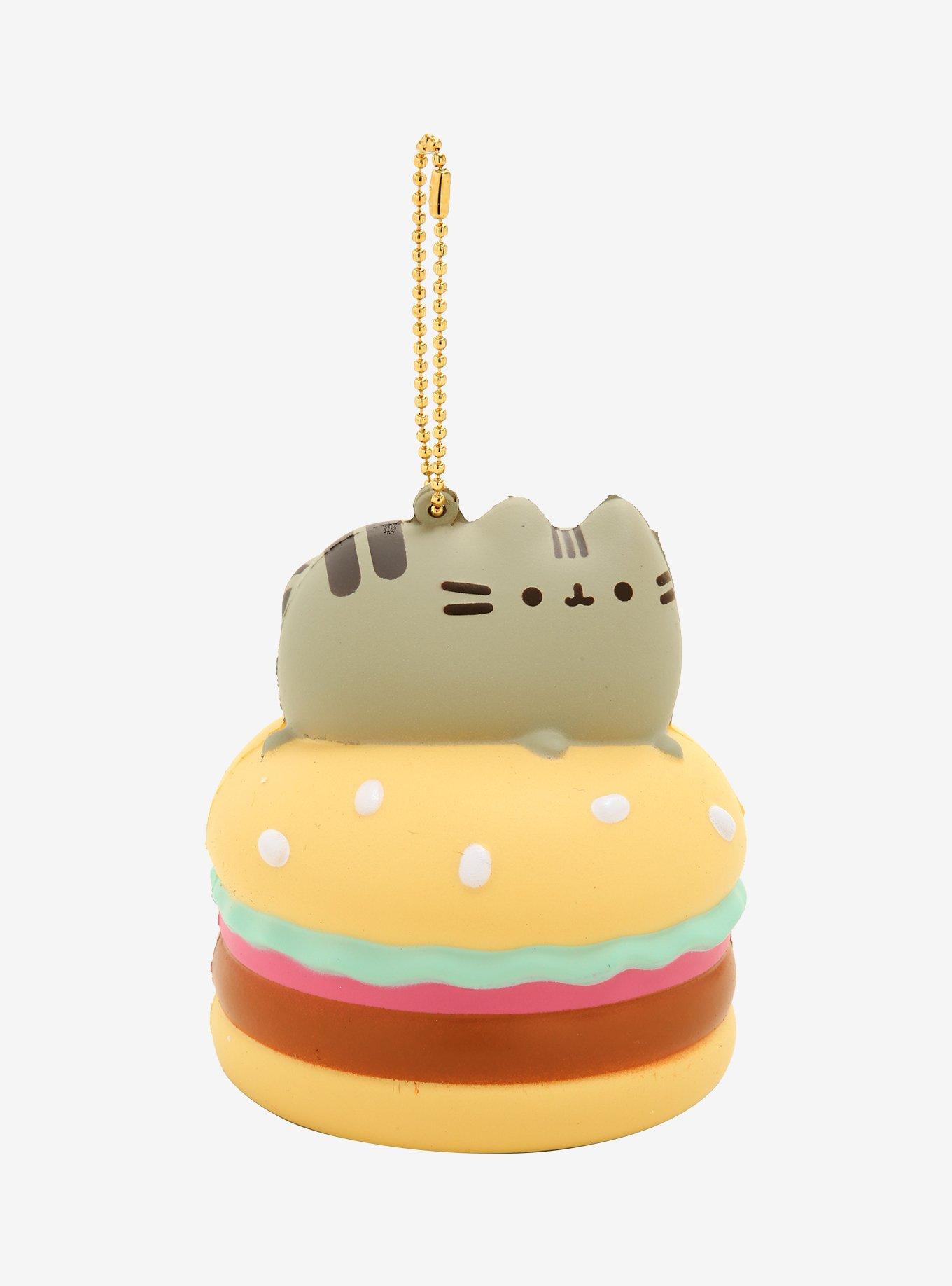 Pusheen On Burger Squishy Key Chain, , hi-res