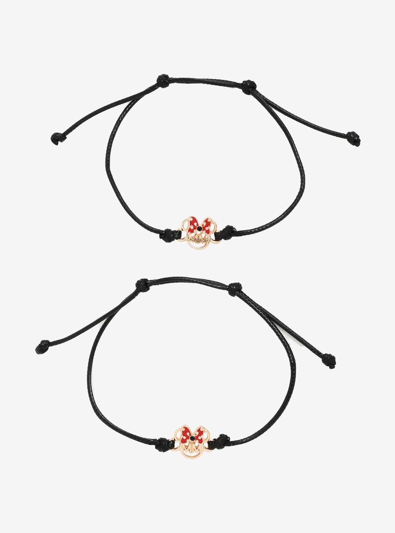 Disney Minnie Mouse Gold Icon Best Friend Cord Bracelet Set, , hi-res