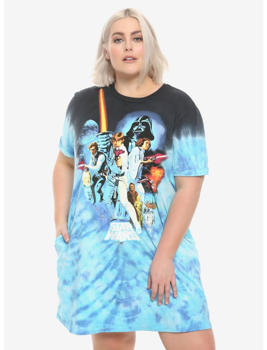 Her Universe Star Wars Tie-Dye T-Shirt Dress Plus Size, TIE DYE, hi-res